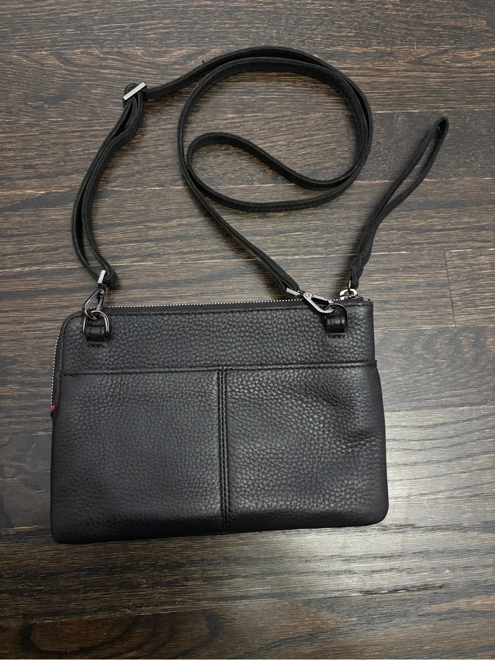 Hammitt Nash Black Leather Convertible Small Clutch Wristlet